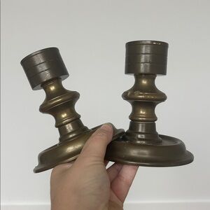 Pair of Vintage Brass Candle Holders